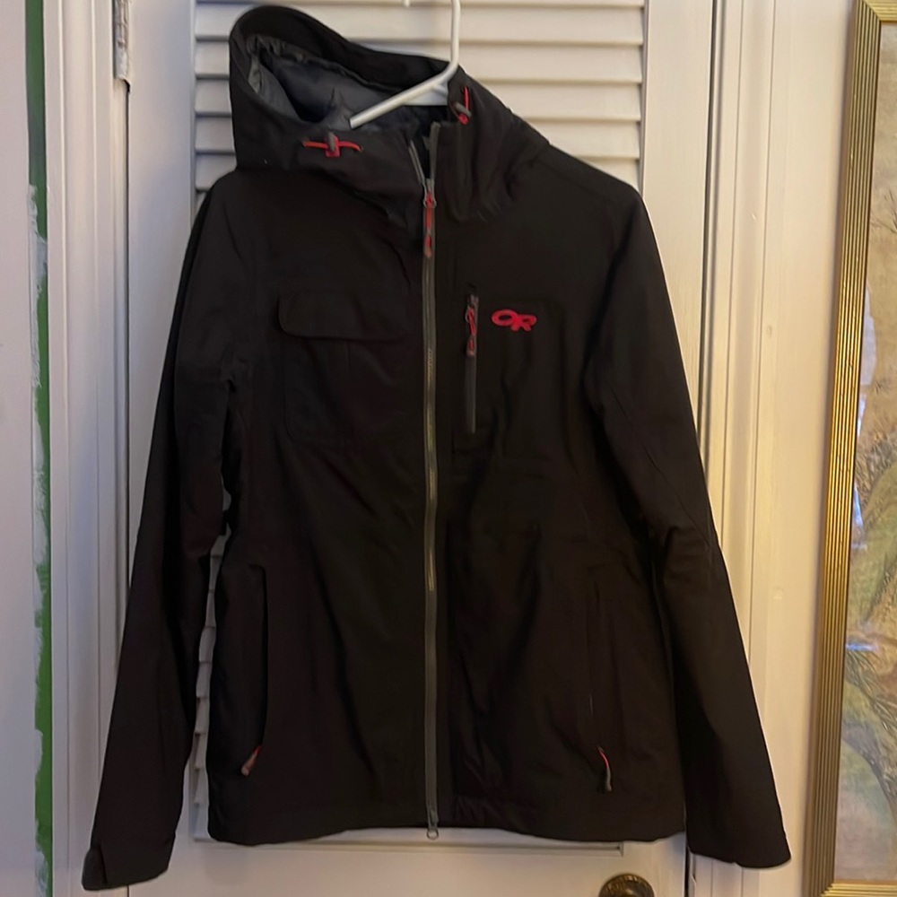 COPY - Outdoor Research hooded coat. Black, lightly insulated. W Small. Lotsa p…